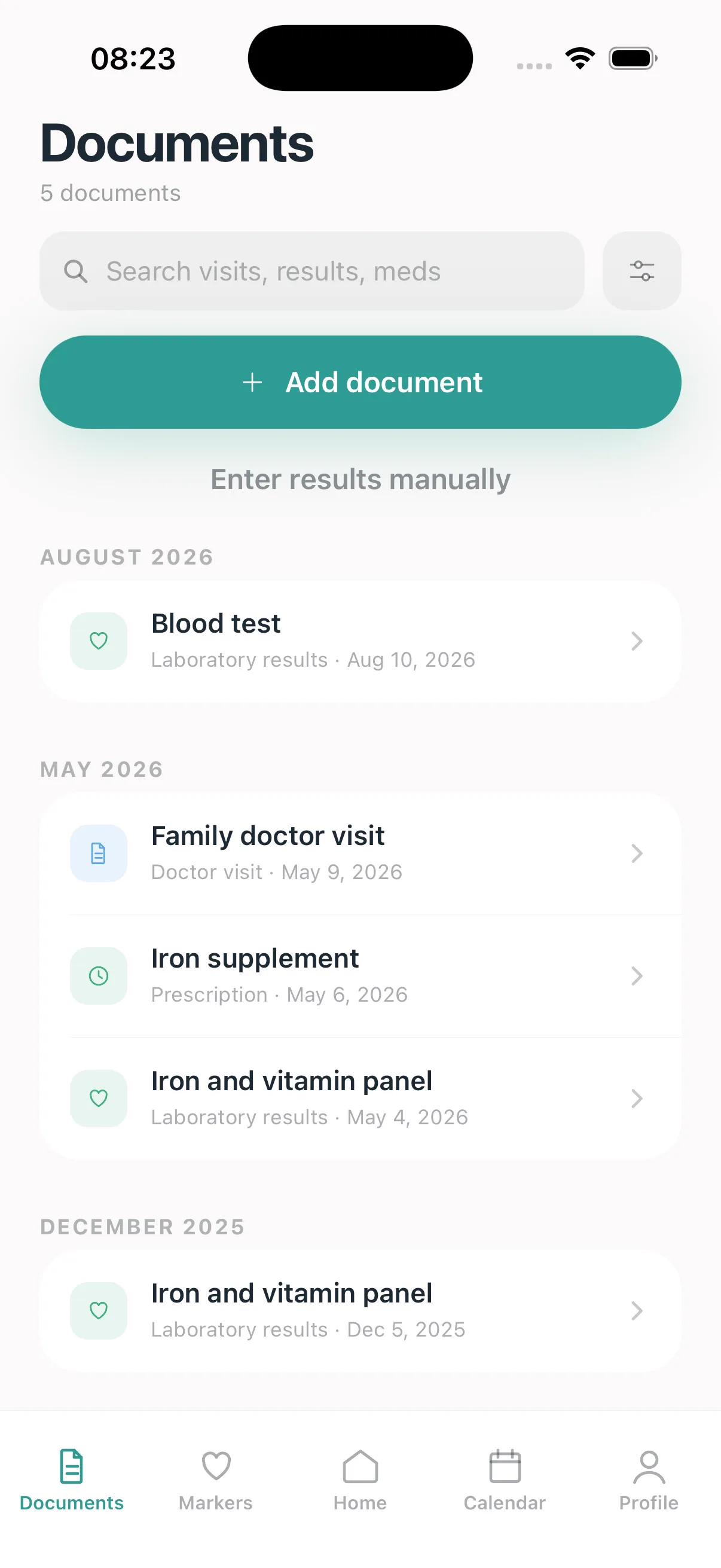 Medical documents organized in Anamoris